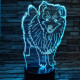 Szamojéd kutya 7 színű 3D led lámpa