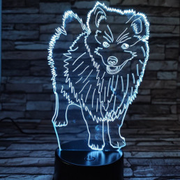 Szamojéd kutya 7 színű 3D led lámpa