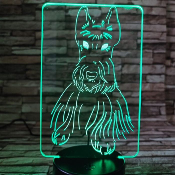 Schnauzer kutyus 3D led lámpa