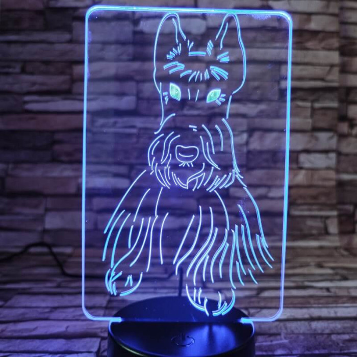 Schnauzer kutyus 3D led lámpa