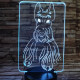 Schnauzer kutyus 3D led lámpa