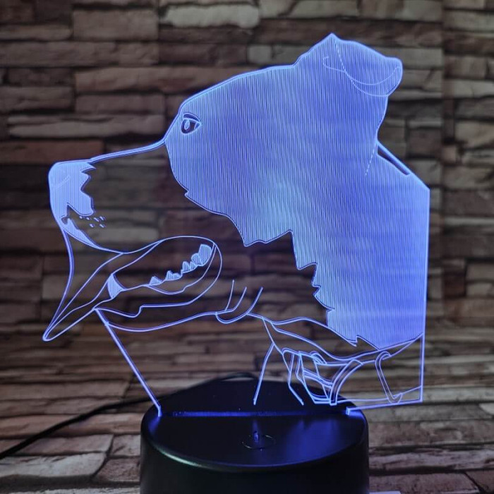 Pitbull 7 színű 3D led lámpa