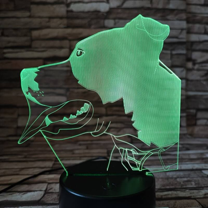 Pitbull 7 színű 3D led lámpa