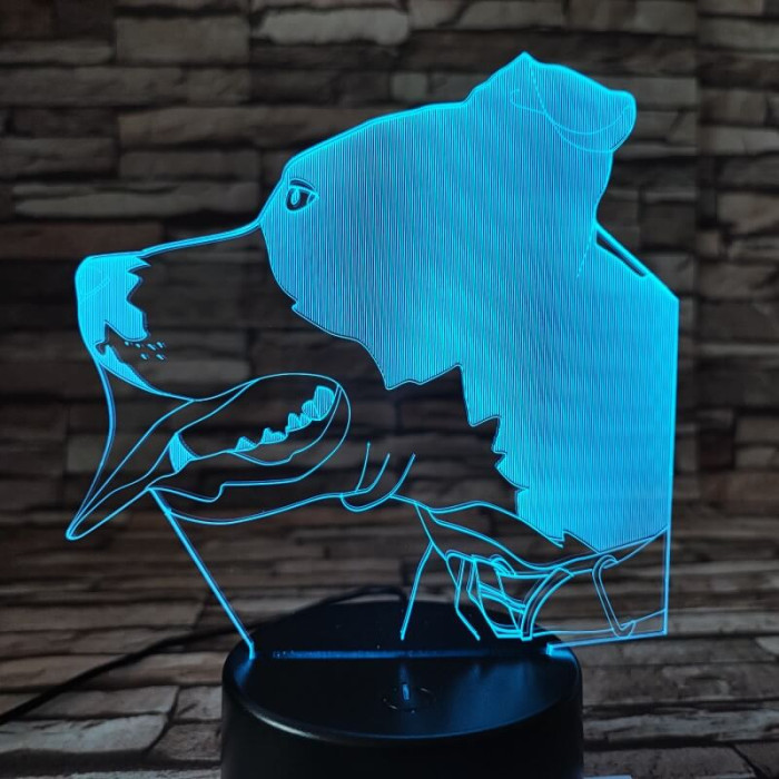 Pitbull 7 színű 3D led lámpa