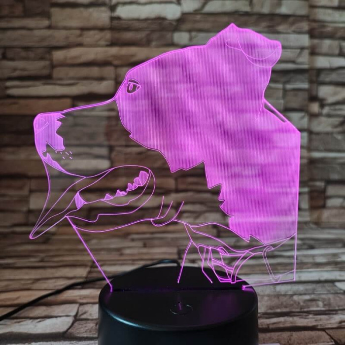 Pitbull 7 színű 3D led lámpa