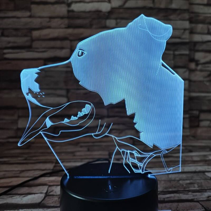 Pitbull 7 színű 3D led lámpa