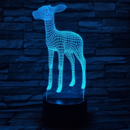 Őzike  7 színű 3D led lámpa