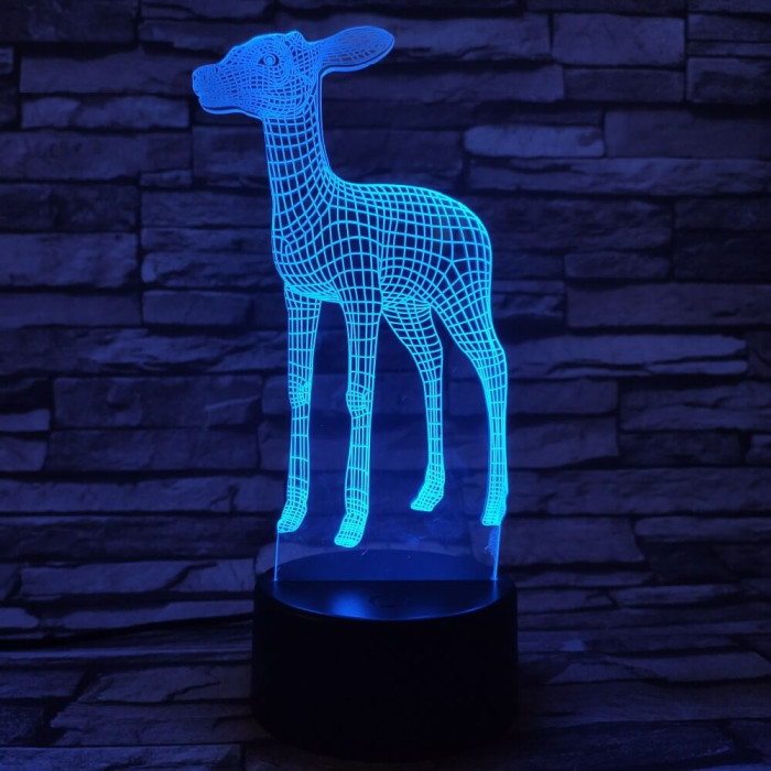 Őzike  7 színű 3D led lámpa