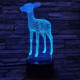 Őzike  7 színű 3D led lámpa