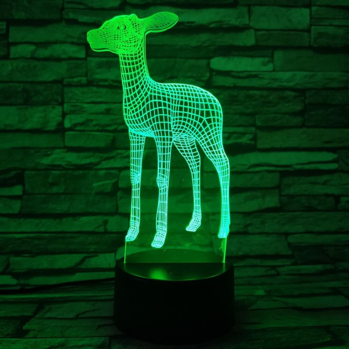 Őzike  7 színű 3D led lámpa
