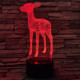 Őzike  7 színű 3D led lámpa