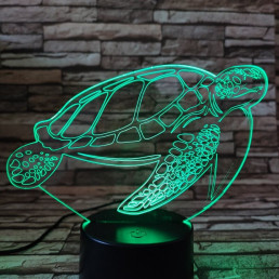 Teknős úszkál 7 színű 3D led lámpa