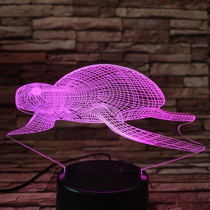 Teknős lebeg 7 színű 3D led lámpa