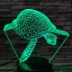Teknős úszik a tengerben 7 színű 3D led lámpa