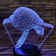 Teknős úszik a tengerben 7 színű 3D led lámpa