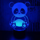 Panda 7 színű 3D led lámpa