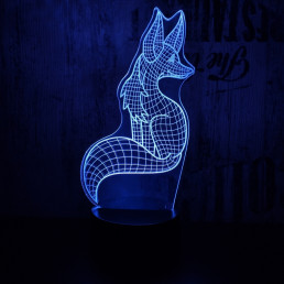 Róka 7 színű 3D led lámpa