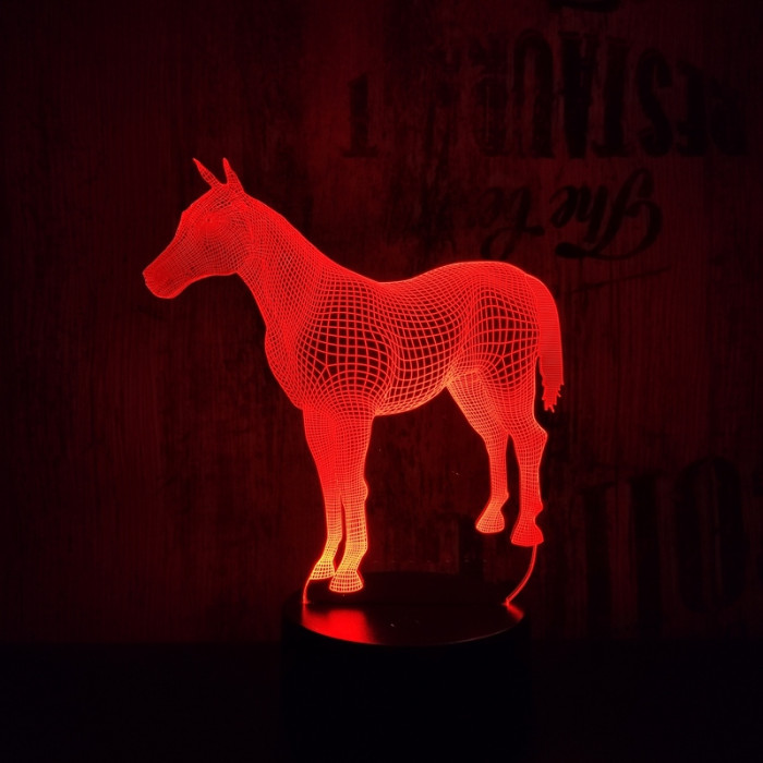 Ló 2 7 színű 3D led lámpa