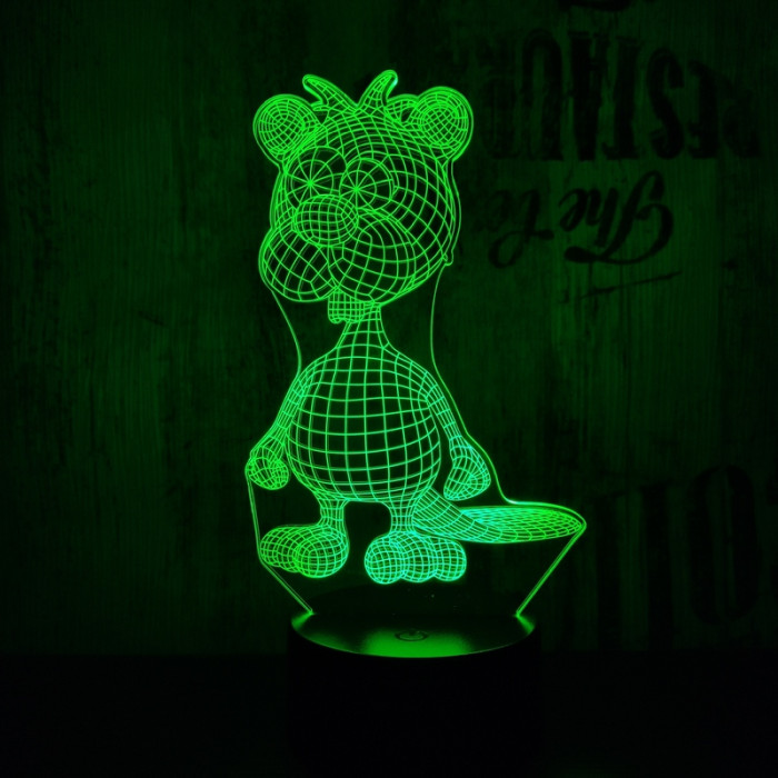 Hód 7 színű 3D led lámpa