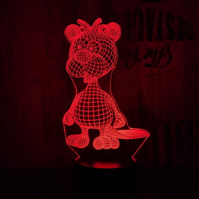 Hód 7 színű 3D led lámpa