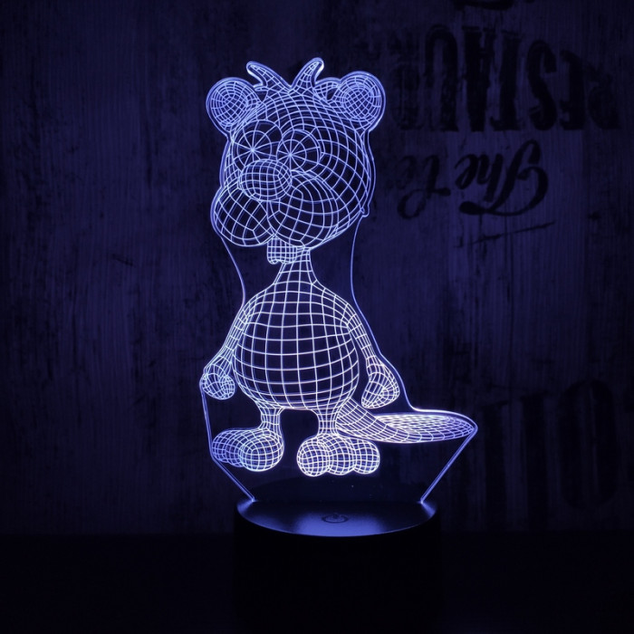 Hód 7 színű 3D led lámpa