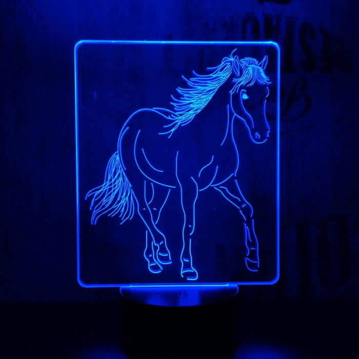 Vágtázó Ló 3D led lámpa