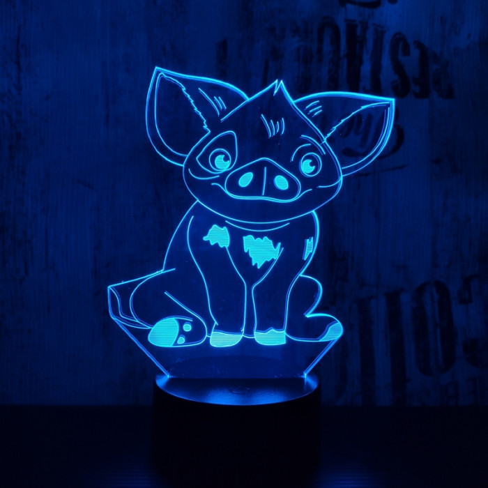 Malac 7 színű 3D led lámpa