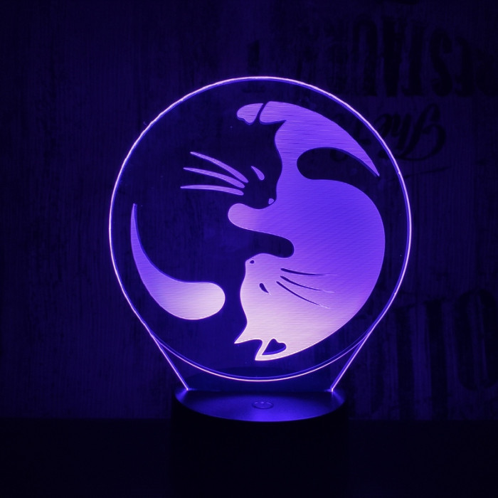 Jing Jang 7 színű 3D led lámpa