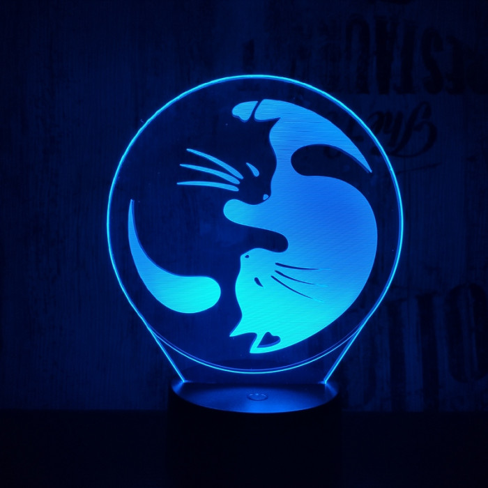 Jing Jang 7 színű 3D led lámpa