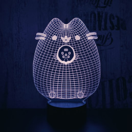 Dagadt macska :) 7 színű 3D led lámpa