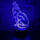 Vonyító farkas 7 színű 3D led lámpa