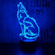 Vonyító farkas 7 színű 3D led lámpa
