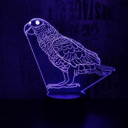 Papagáj  7 színű 3D led lámpa