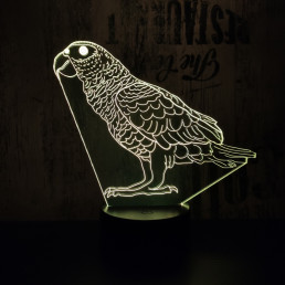 Papagáj  7 színű 3D led lámpa