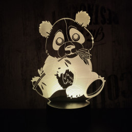 Panda maci  7 színű 3D led lámpa