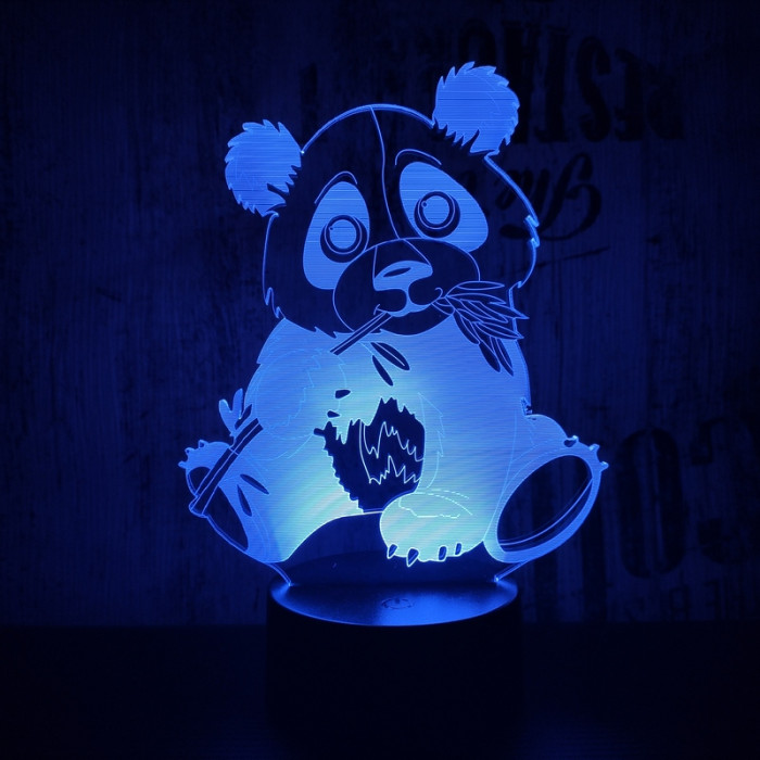 Panda maci  7 színű 3D led lámpa