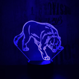 Farkas 7 színű 3D led lámpa