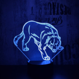 Farkas 7 színű 3D led lámpa