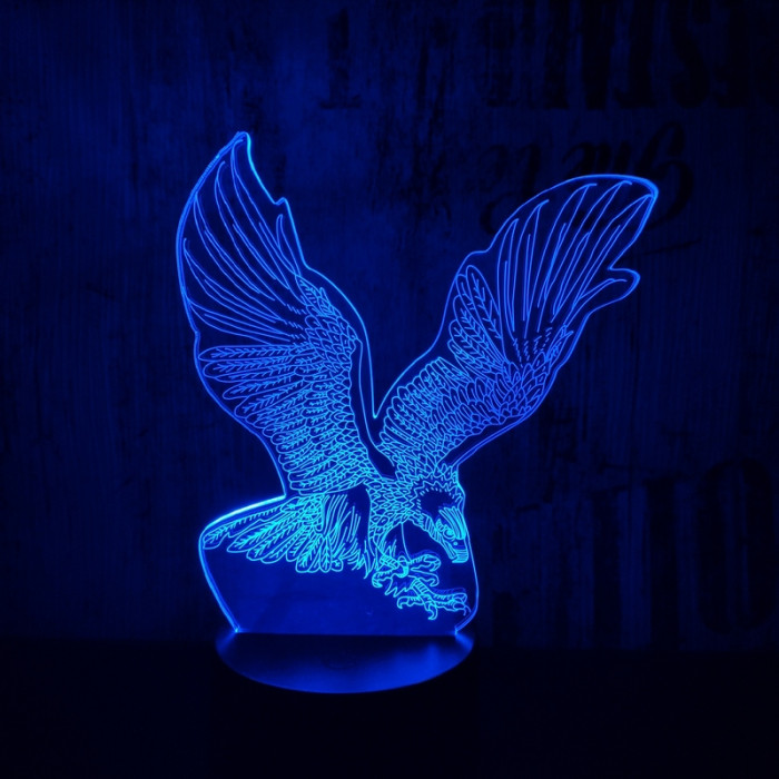 Nagy sas  7 színű  3D led lámpa