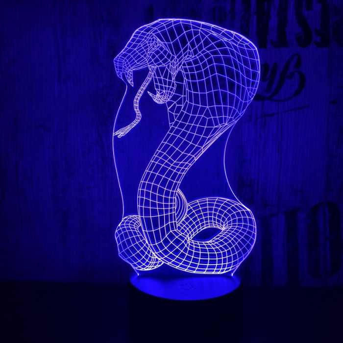 Kobra 7 színű 3D led lámpa