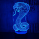 Kobra 7 színű 3D led lámpa
