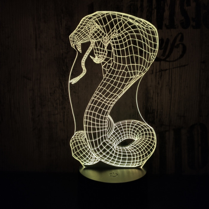 Kobra 7 színű 3D led lámpa