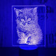 Cica 7 színű 3D led lámpa