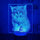 Cica 7 színű 3D led lámpa