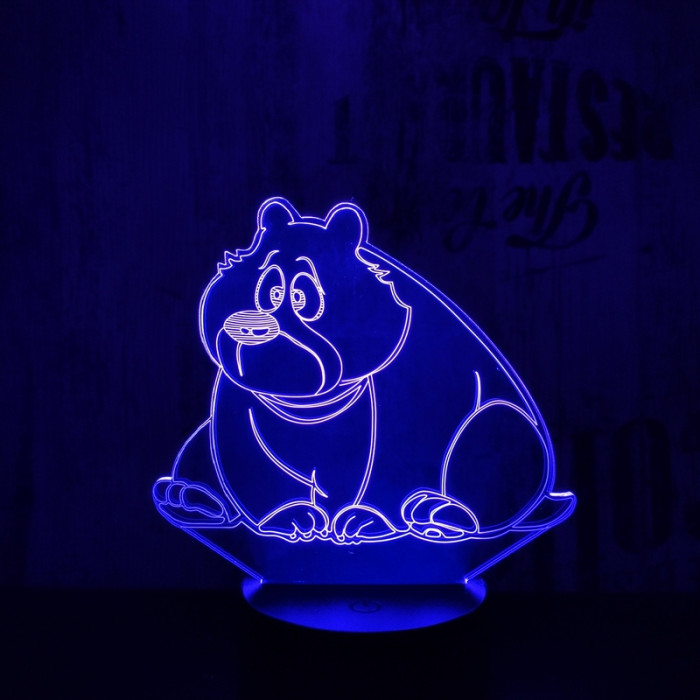 Ülő medve 7 színű 3D led lámpa