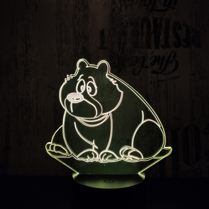 Ülő medve 7 színű 3D led lámpa