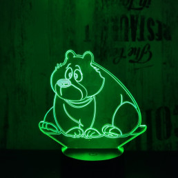 Ülő medve 7 színű 3D led lámpa