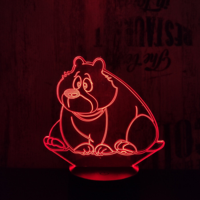 Ülő medve 7 színű 3D led lámpa
