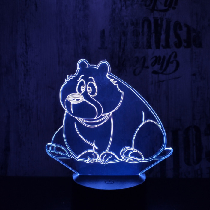 Ülő medve 7 színű 3D led lámpa