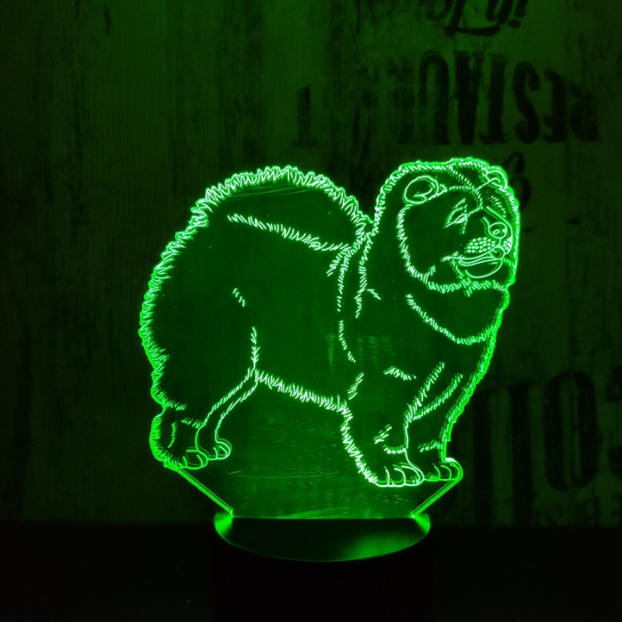 Csau csau kutya 7 színű 3D led lámpa